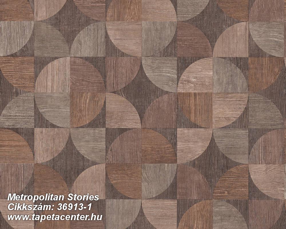 Fa hatású-fa mintás,geometriai mintás,különleges felületű,barna,bézs-drapp,súrolható,vlies tapéta 